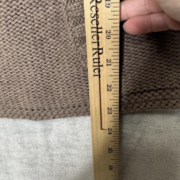 Ulla Johnson Sweater Womens Medium Brown Cable Knit Short Sleeve Shawl Collar - Picture 13 of 13